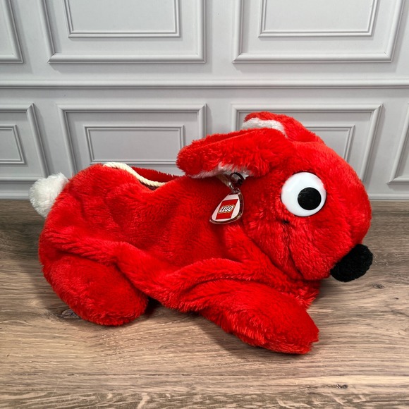 Lego Other - Vintage 1984 LEGO‎ Duplo Red Plush Fuzzy Bunny Storage Bag Logo Keychain